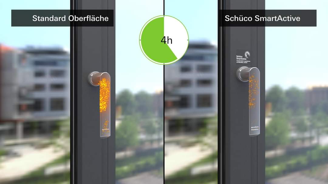 SCHÜCO SmartActive Fenstergriff Silber